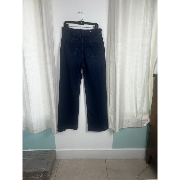 Maeve Anthropologie JeanS Women 32 TALL Colette High Rise Wide Leg Dark Denim - Picture 5 of 16